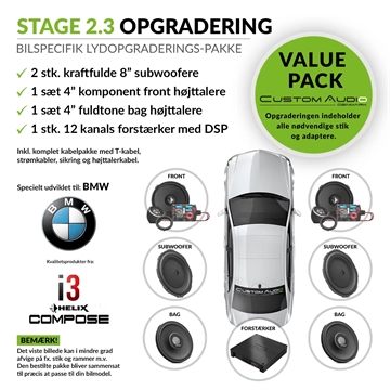 Helix BMW og Mini STAGE 2.3 højttaler og forstærker lydpakke